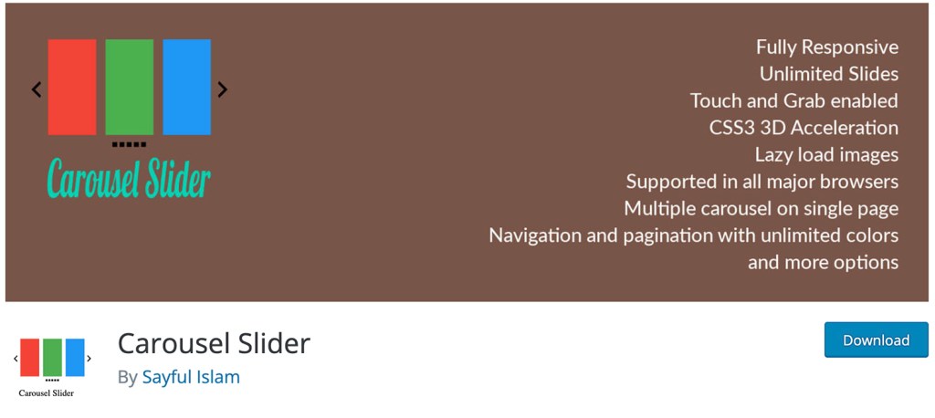 Carousel Slider is a touch enabled WordPress plugin that lets you create highly customizable,
stylish responsive carousel slider.