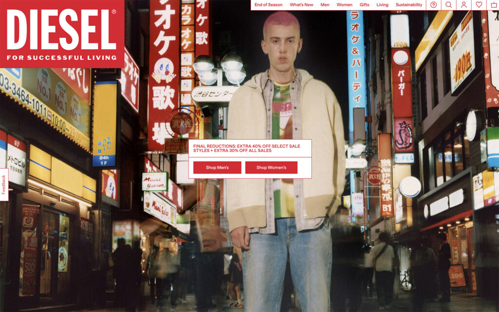 diesel ecommerce website example