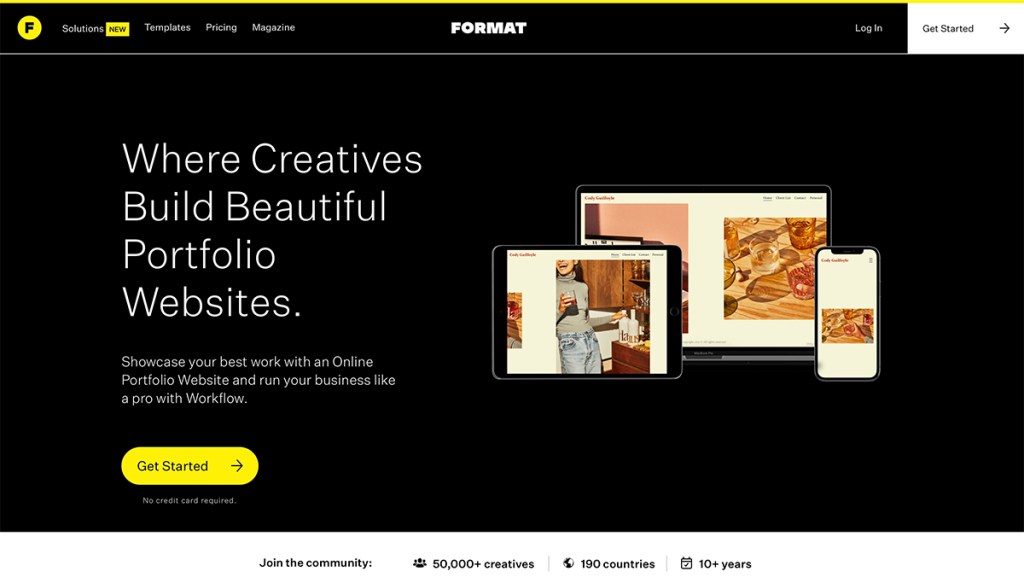 Format best website builder for photographers