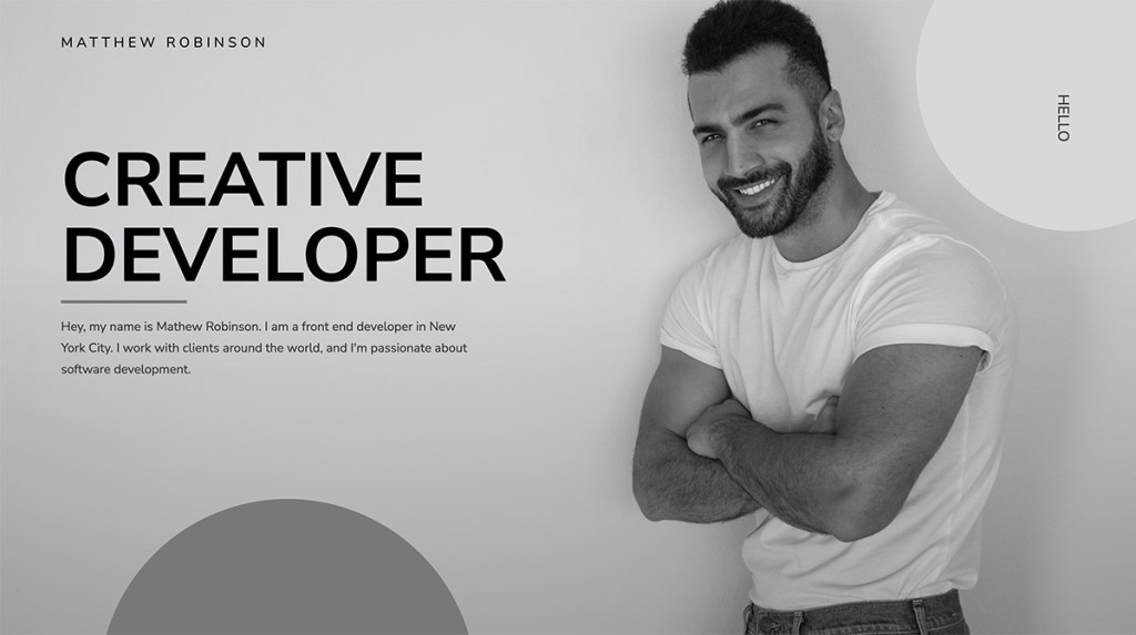 Matthew Robinson is a creative developer and front-end developer based in New York City, he has a portfolio of clients around the world.