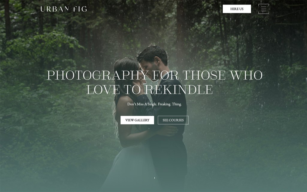 Urban fig photography studio with a focus on weddings, portraits, families, and connections. Very well-designed and professional-looking website.