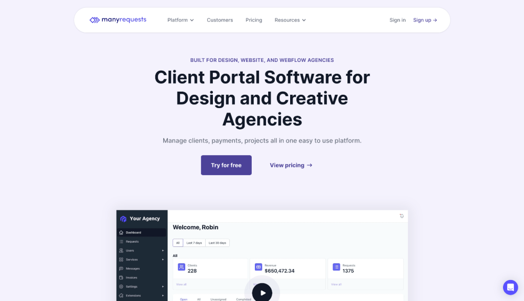 Client-Portal-Software-For-Agencies-ManyRequests