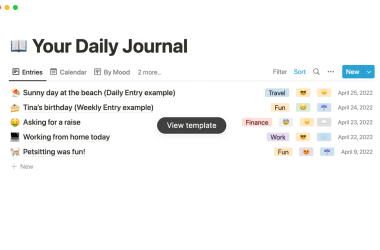 Notion-your-daily-journal-template