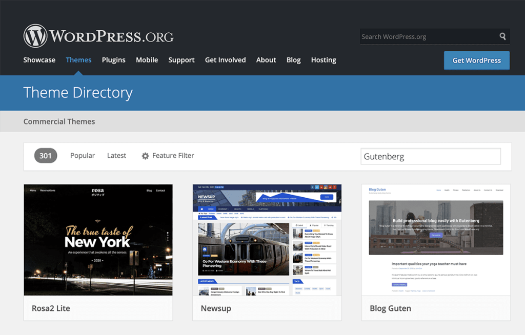 WordPress Gutenberg Compatible Themes